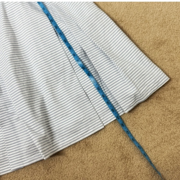 Tommy Hilfiger Dress Fit And Flare Blue White Stripe Lace Neckline Sleeveless - Picture 8 of 10